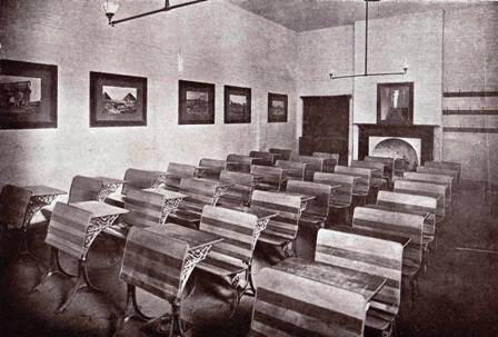 Room 'B' with gasl ighting in about 1904